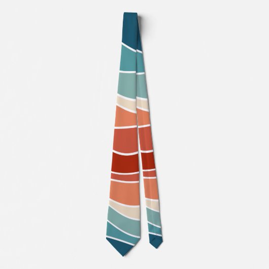 Multicolor-Retrowellen Krawatte (Vorderseite)