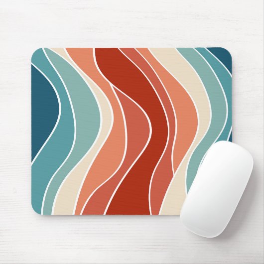 Multicolor-Retrowellen Mousepad (Mit Mouse)