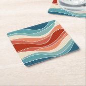 Multicolor-Retrowellen Rechteckiger Pappuntersetzer (angewinkelt)