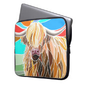 Multicolor-Riesenkuh Laptopschutzhülle (Vorderseite Links)