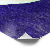 Multicolor-Rose auf blauem Bg Poster (Ecke)