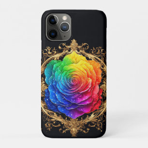 Multicolor-Rose mit Verzierten goldenen Schnörkeln Case-Mate iPhone Hülle