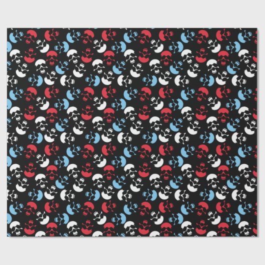 Multicolor-Schädelmuster Geschenkpapier (Flach)