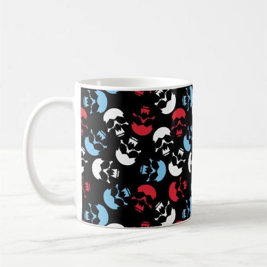Multicolor-Schädelmuster Kaffeetasse (Links)