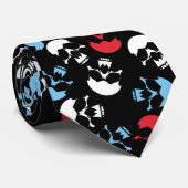 Multicolor-Schädelmuster Krawatte (Gerollt)