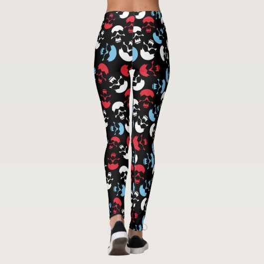 Multicolor-Schädelmuster Leggings (Rückseite)