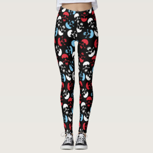 Multicolor-Schädelmuster Leggings