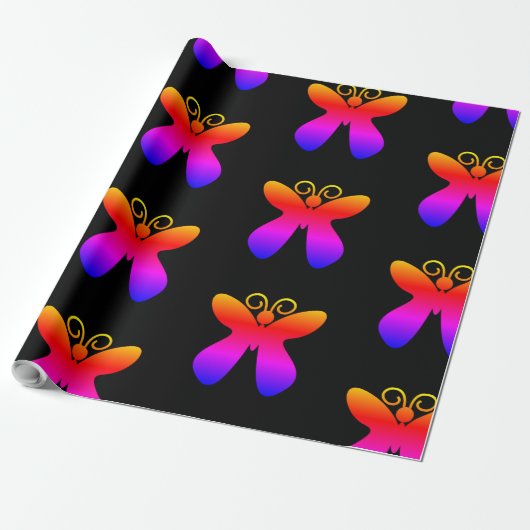 Multicolor-Schmetterling-Muster Geschenkpapier (Ungerollt)