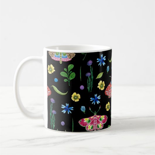 Multicolor-Schmetterlinge: Helles, nahtloses Muste Kaffeetasse (Links)