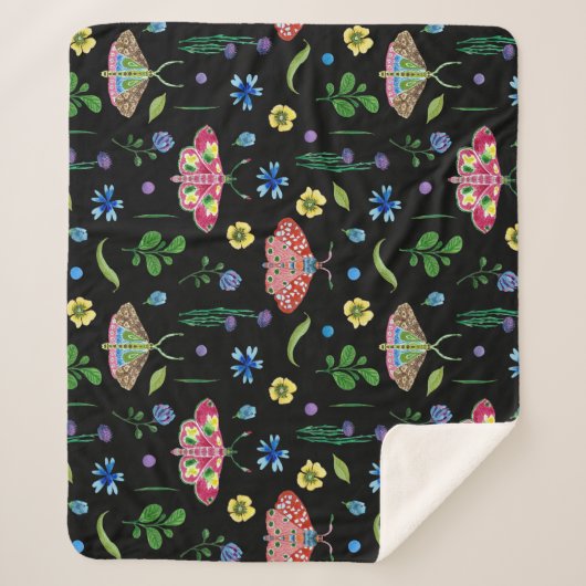 Multicolor-Schmetterlinge: Helles, nahtloses Muste Sherpadecke (Vorderseite)