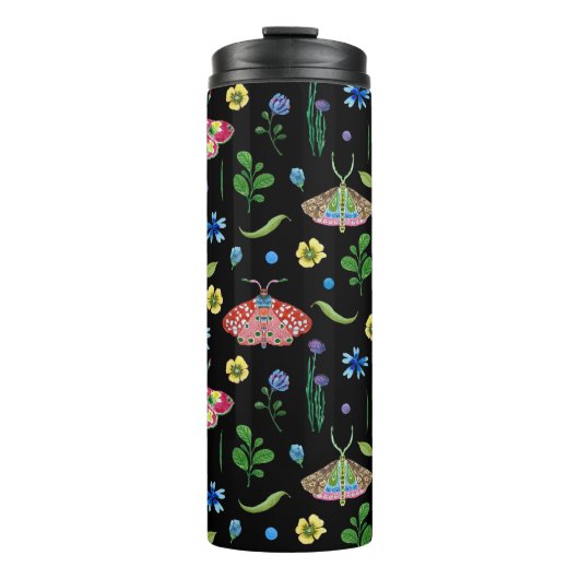 Multicolor-Schmetterlinge: Helles, nahtloses Muste Thermosbecher (Vorderseite)