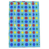 Multicolor-Schneeflocken Mittlere Geschenktüte (Vorderseite)