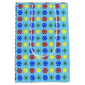 Multicolor-Schneeflocken Mittlere Geschenktüte (Rückseite)