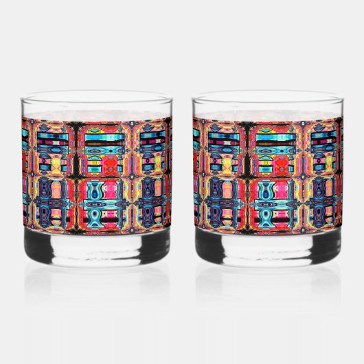 Multicolor-Set für Abstrakten Trinkbehälter Whiskyglas (Rückseite)