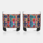 Multicolor-Set für Abstrakten Trinkbehälter Whiskyglas (Links)