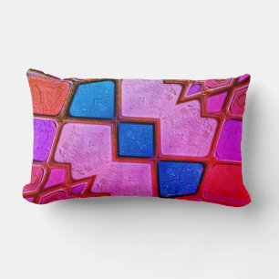 Multicolor Shades Pattern Lumbar Pillow Lendenkissen