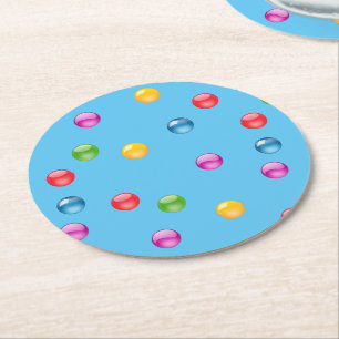 Multicolor Shiny Punkt Confetti DIY Hintergrund Runder Pappuntersetzer