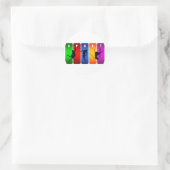 Multicolor Ski Emblem Runder Aufkleber (Tasche)