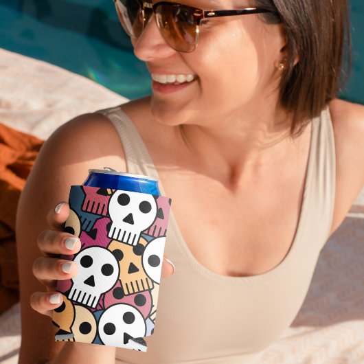 Multicolor Skulls-Muster Dosenkühler