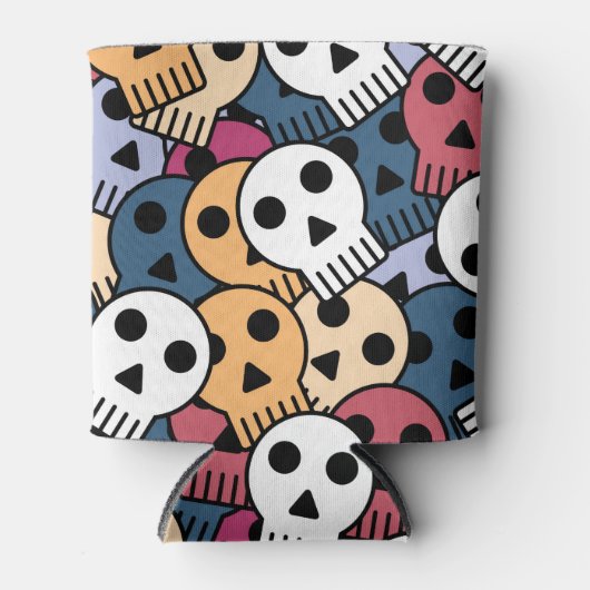 Multicolor Skulls-Muster Dosenkühler (Vorderseite)