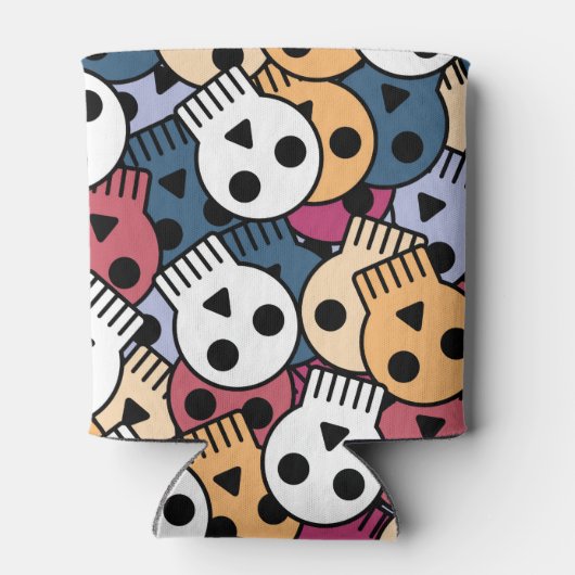 Multicolor Skulls-Muster Dosenkühler (Rückseite)