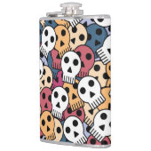 Multicolor Skulls-Muster Flachmann (Links)