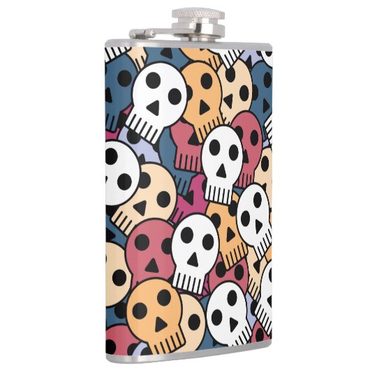 Multicolor Skulls-Muster Flachmann (Rechts)