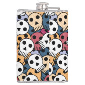 Multicolor Skulls-Muster Flachmann (Rückseite)