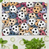 Multicolor Skulls-Muster Geschirrtuch (Gefaltet)