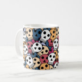 Multicolor Skulls-Muster Kaffeetasse (Vorderseite Links)