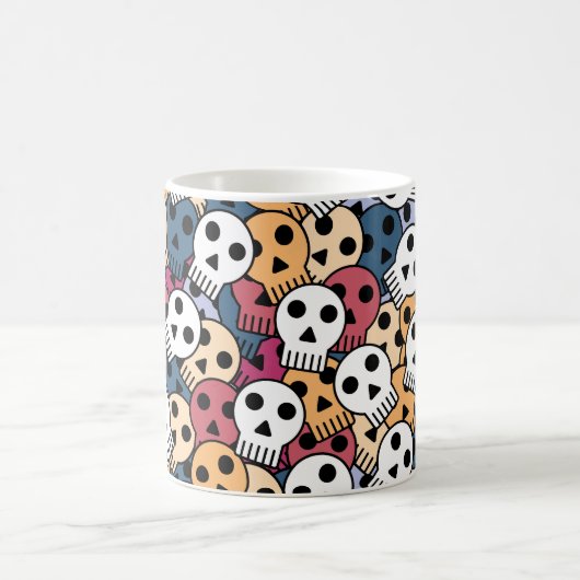 Multicolor Skulls-Muster Kaffeetasse (Mittel)