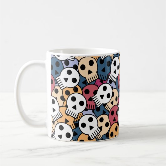 Multicolor Skulls-Muster Kaffeetasse (Links)