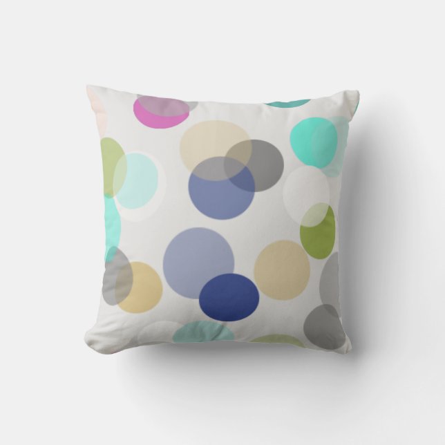 Multicolor Spotlight Polka Dots Throw Kissen (Vorderseite)