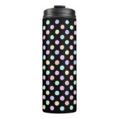 Multicolor Spots auf schwarz Thermosbecher (Vorderseite)