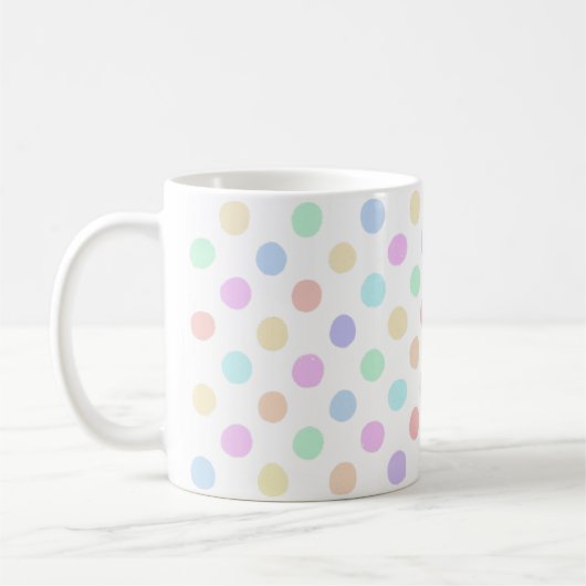 Multicolor Spots auf Weiß Kaffeetasse (Links)