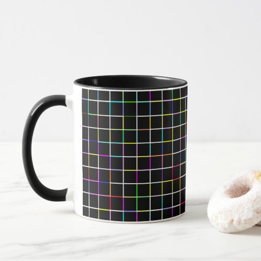 Multicolor Square Linde Muster Tasse (Mit Donut)