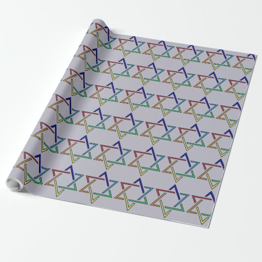 Multicolor Star von David Holiday Wrapping Paper Geschenkpapier (Ungerollt)