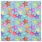 Multicolor Starfish Nautical Summer Beach auf Blue Stoff (Muster)