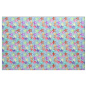 Multicolor Starfish Nautical Summer Beach auf Blue Stoff (Fat Quarter (45,7 x 55,9 cm))
