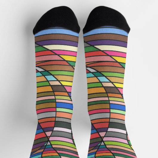 Multicolor-Streifen Abstrakt mit den folgenden Kur Socken (Oben)