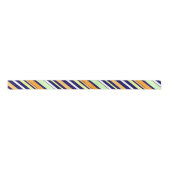 Multicolor-Streifen Muster Springtime Orange Green Satinband (Vorderseite)