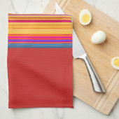 Multicolor-Streifen/rotes Muster Handtuch (Viertel Falte)