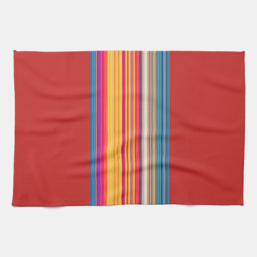 Multicolor-Streifen/rotes Muster Handtuch (Horizontal)