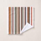 Multicolor-Streifenmuster  Badhandtuch Set (Waschlappen)