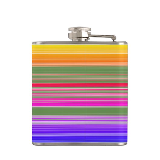 Multicolor-Streifenmuster Flachmann (Rückseite)