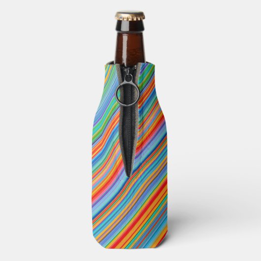 Multicolor-Streifenmuster Flaschenkühler (Flasche Rückseite)