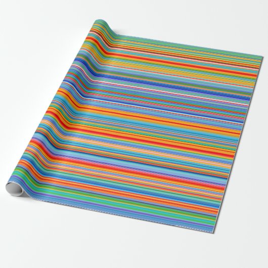 Multicolor-Streifenmuster Geschenkpapier (Ungerollt)