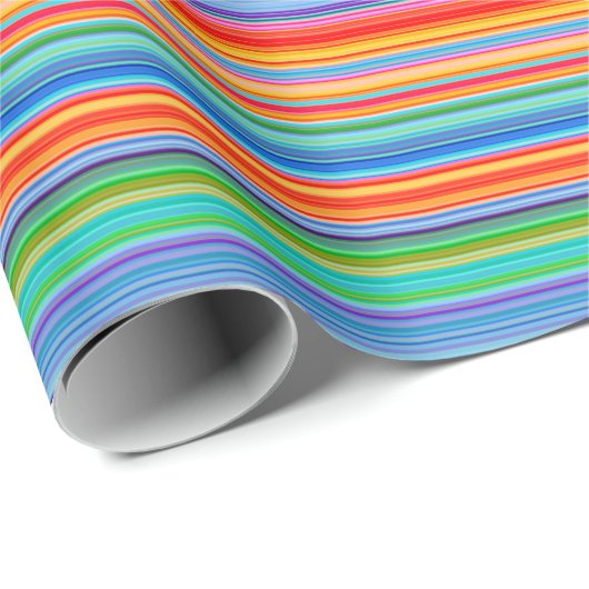 Multicolor-Streifenmuster Geschenkpapier (Rolleneckpunkt)