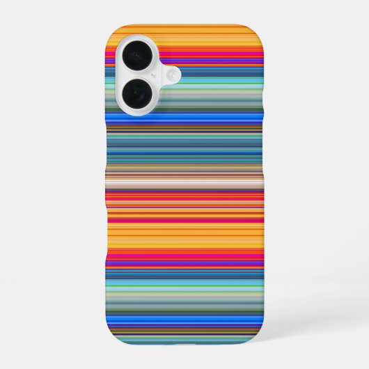 Multicolor-Streifenmuster iPhone 16 Hülle (Rückseite)