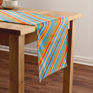Multicolor-Streifenmuster Kurzer Tischläufer